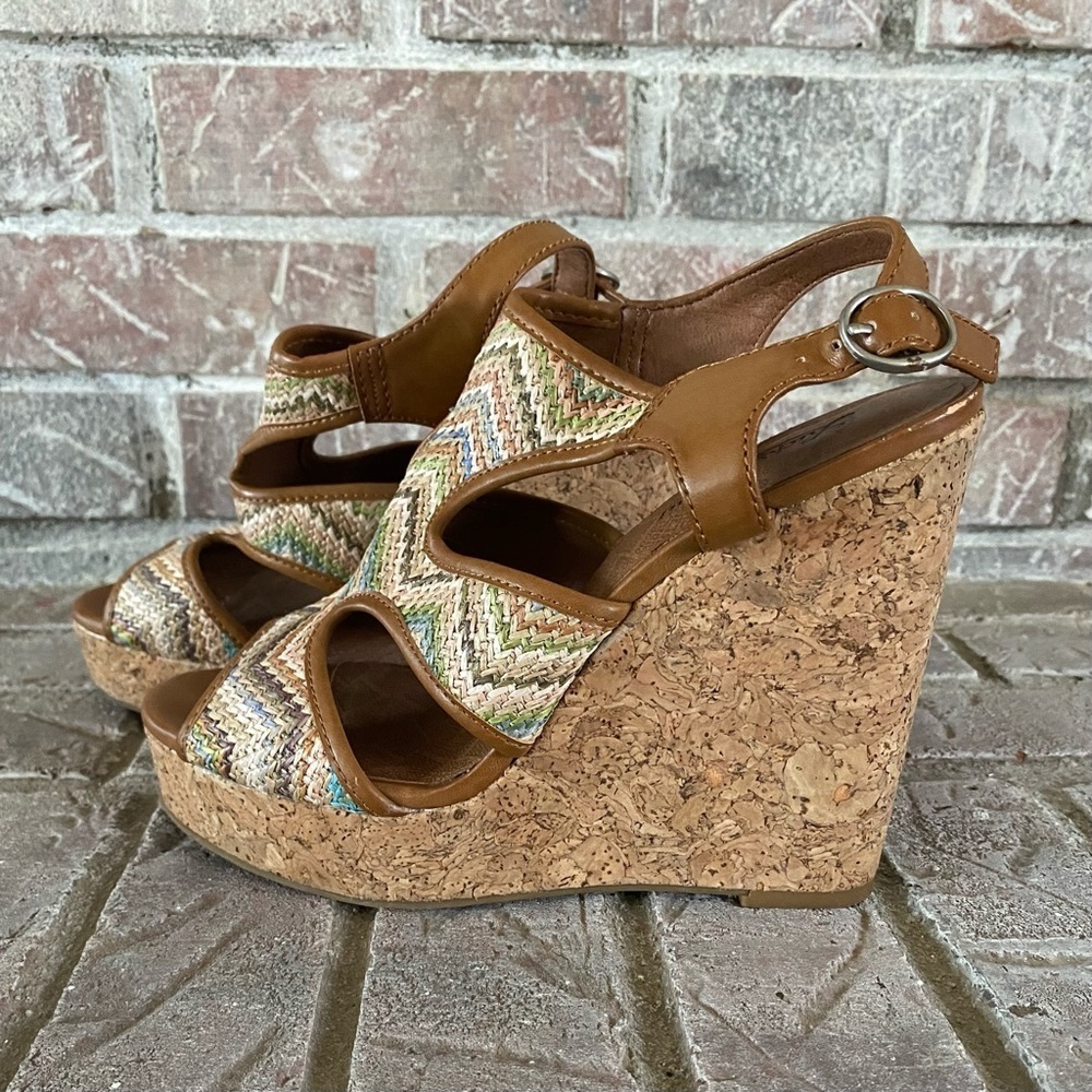 Lucky Brand Riedel Platform Wedge Sandals Size 7